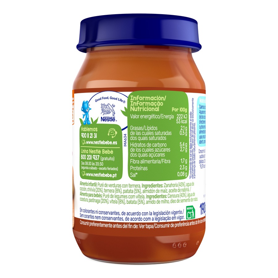 Tarro de jardinera con ternera Nestlé 190g