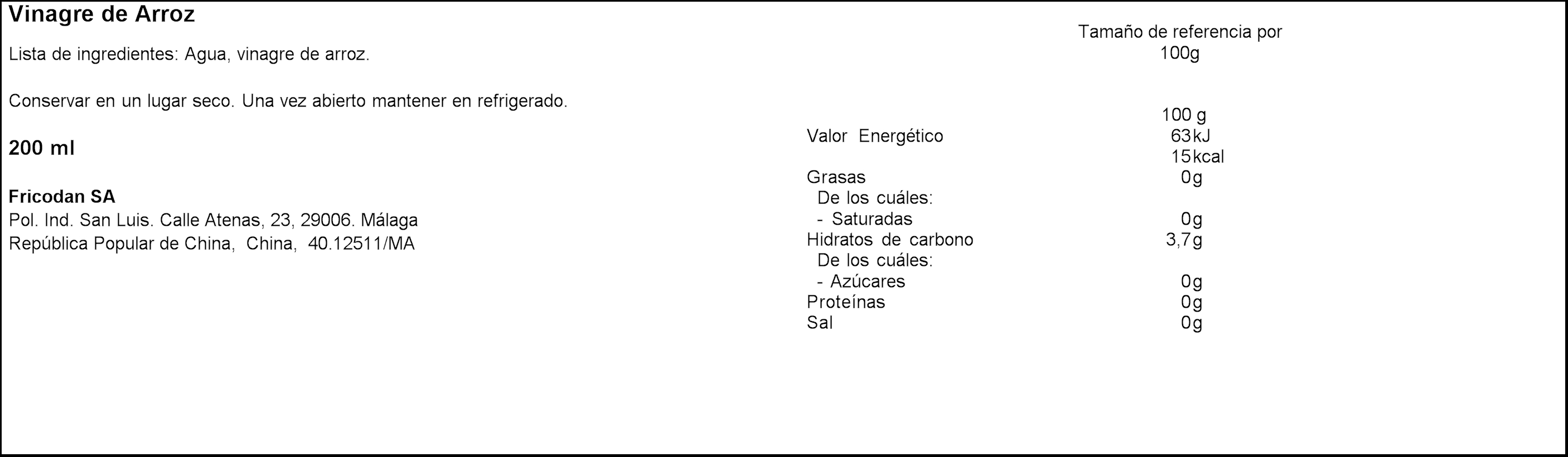 Vinagre arroz Tiger Khan 200ml