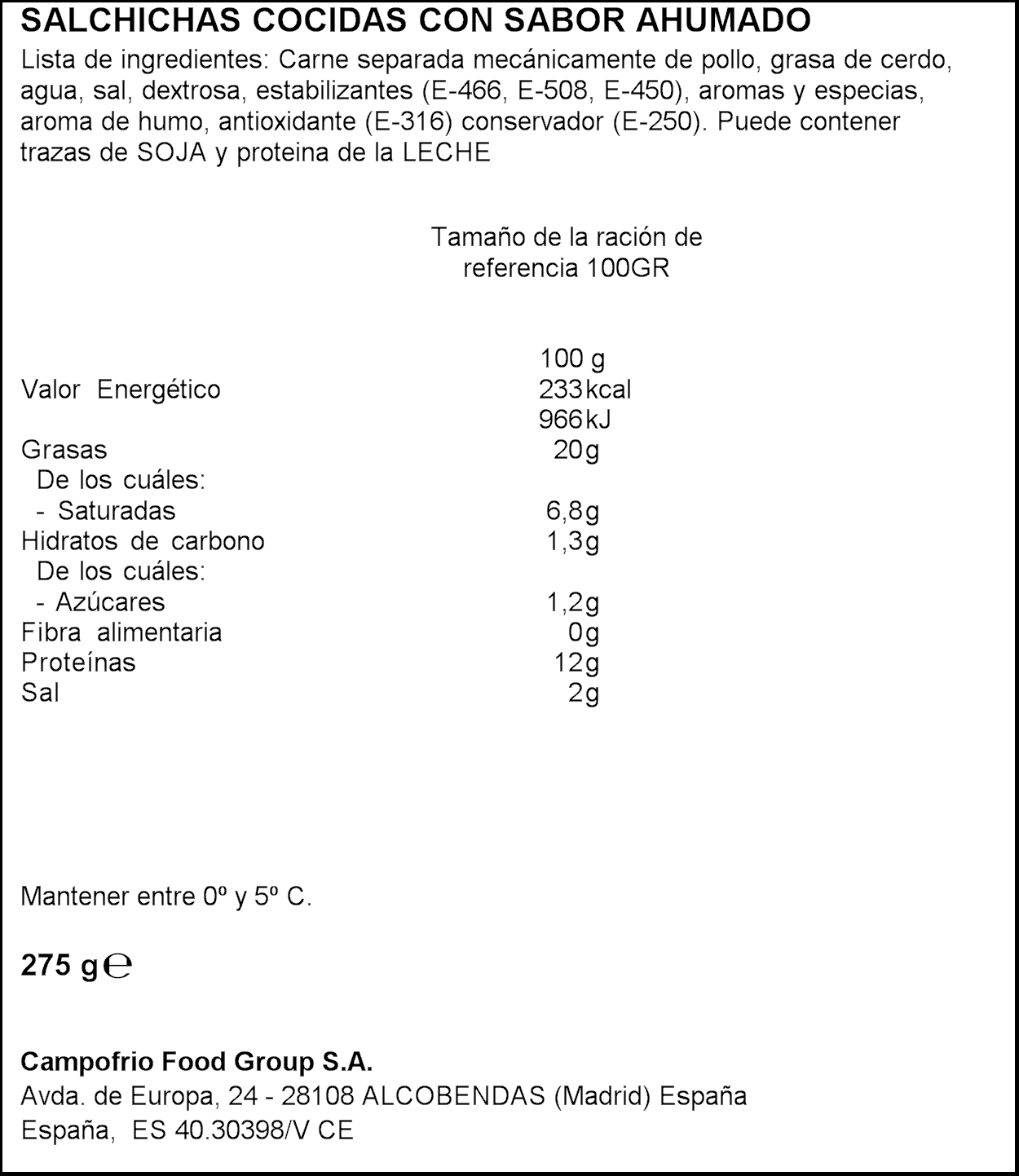 Salchichas hot dog Oscar Mayer 275g 5 uds