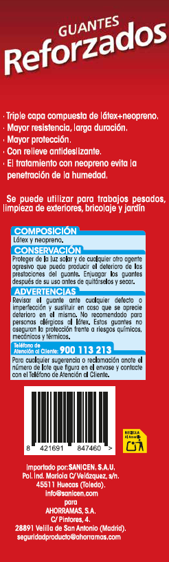 Guantes reforzados Lanta talla grande