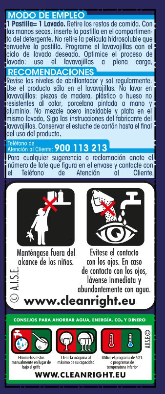 Detergente en pastillas para lavavajillas Lanta 40 unidades todo en uno