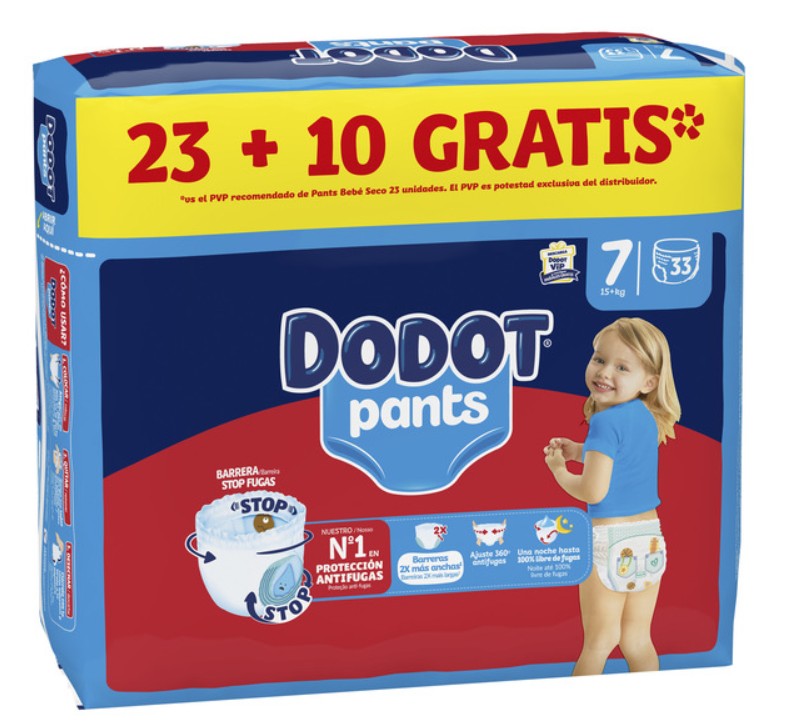Pañal Dodot pants 23+10ud talla 7