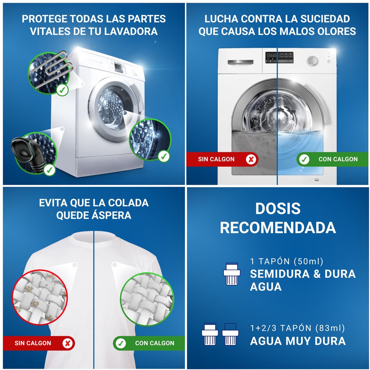 Antical en gel Calgon 750 ml contra cal suciedad y malos olores
