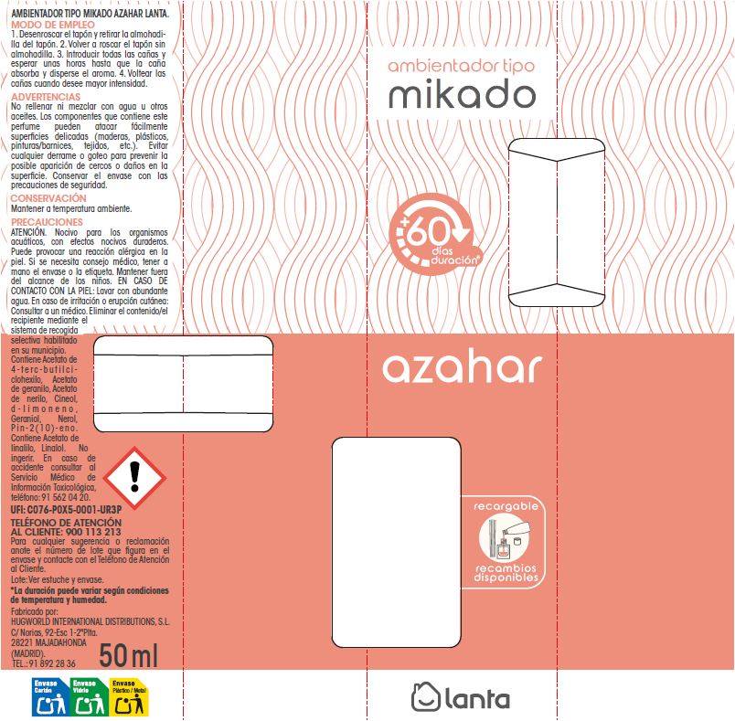 Ambientador tipo mikado Lanta 50ml azahar