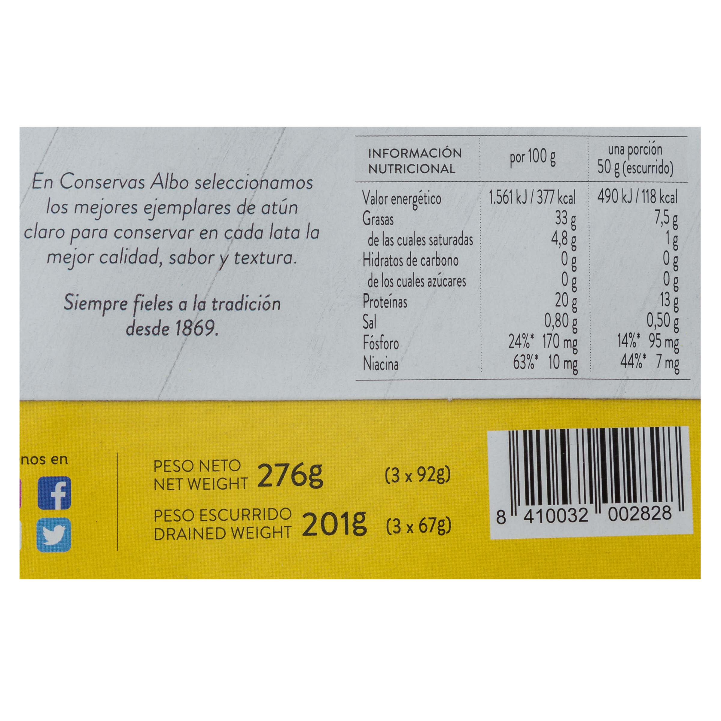 Atún claro Albo pack3 aceite oliva