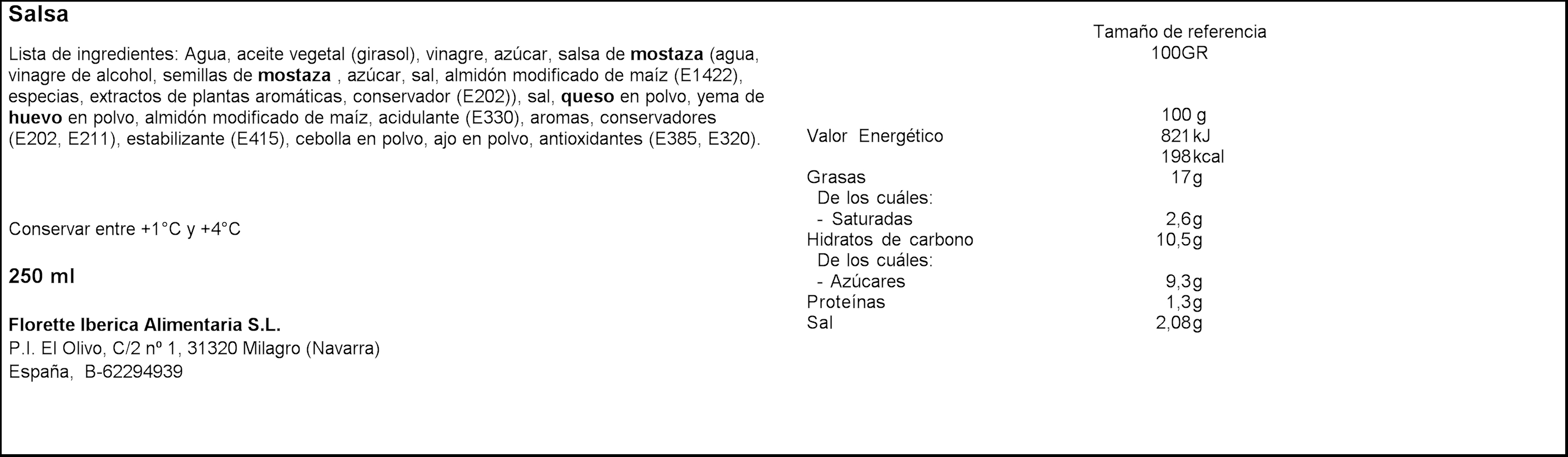 Salsa Florette 250ml césar