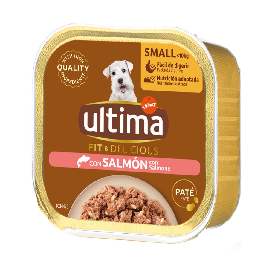 Ultima dog mini húmedo paté salmón y arroz