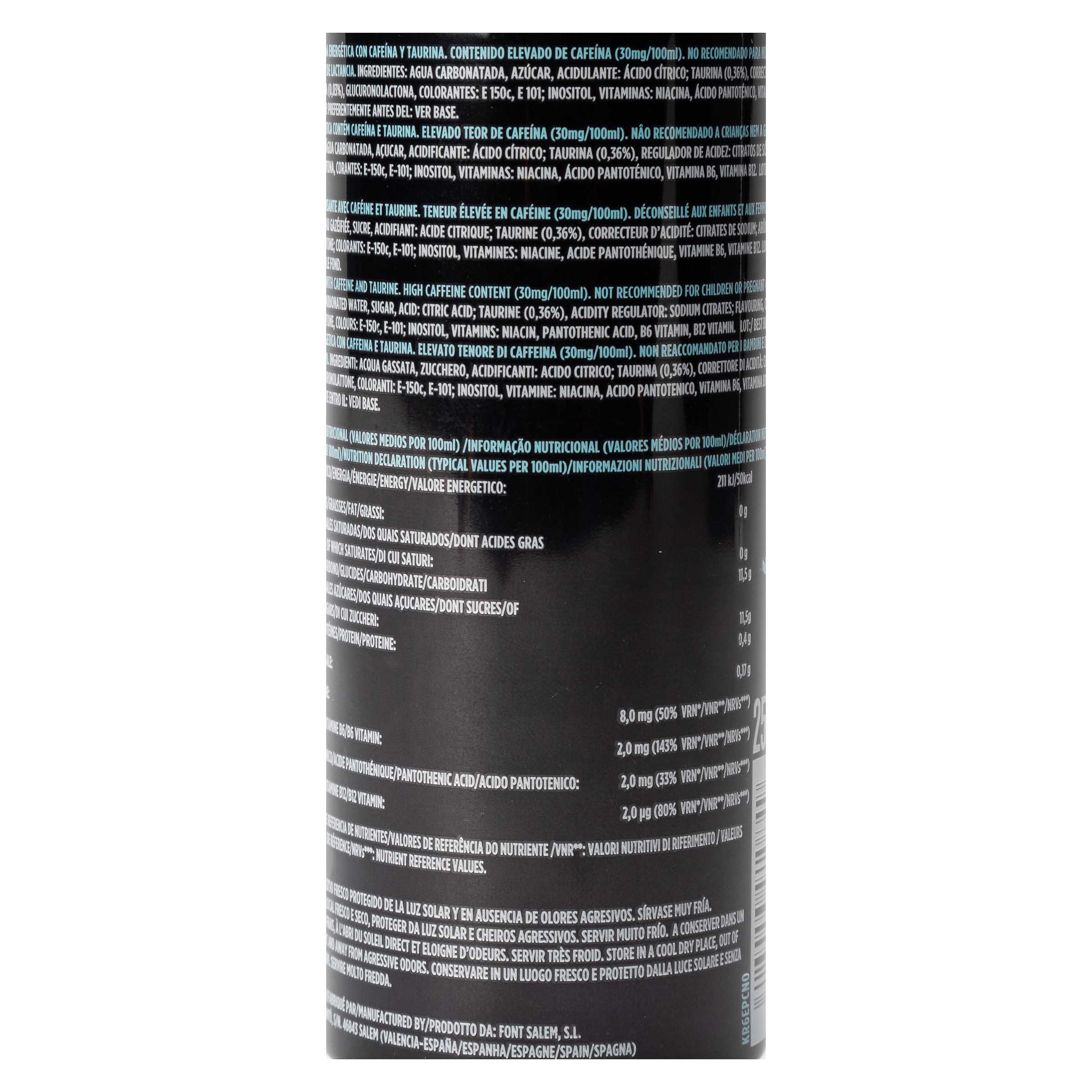 Bebida energética zero Contact 25cl piña coco