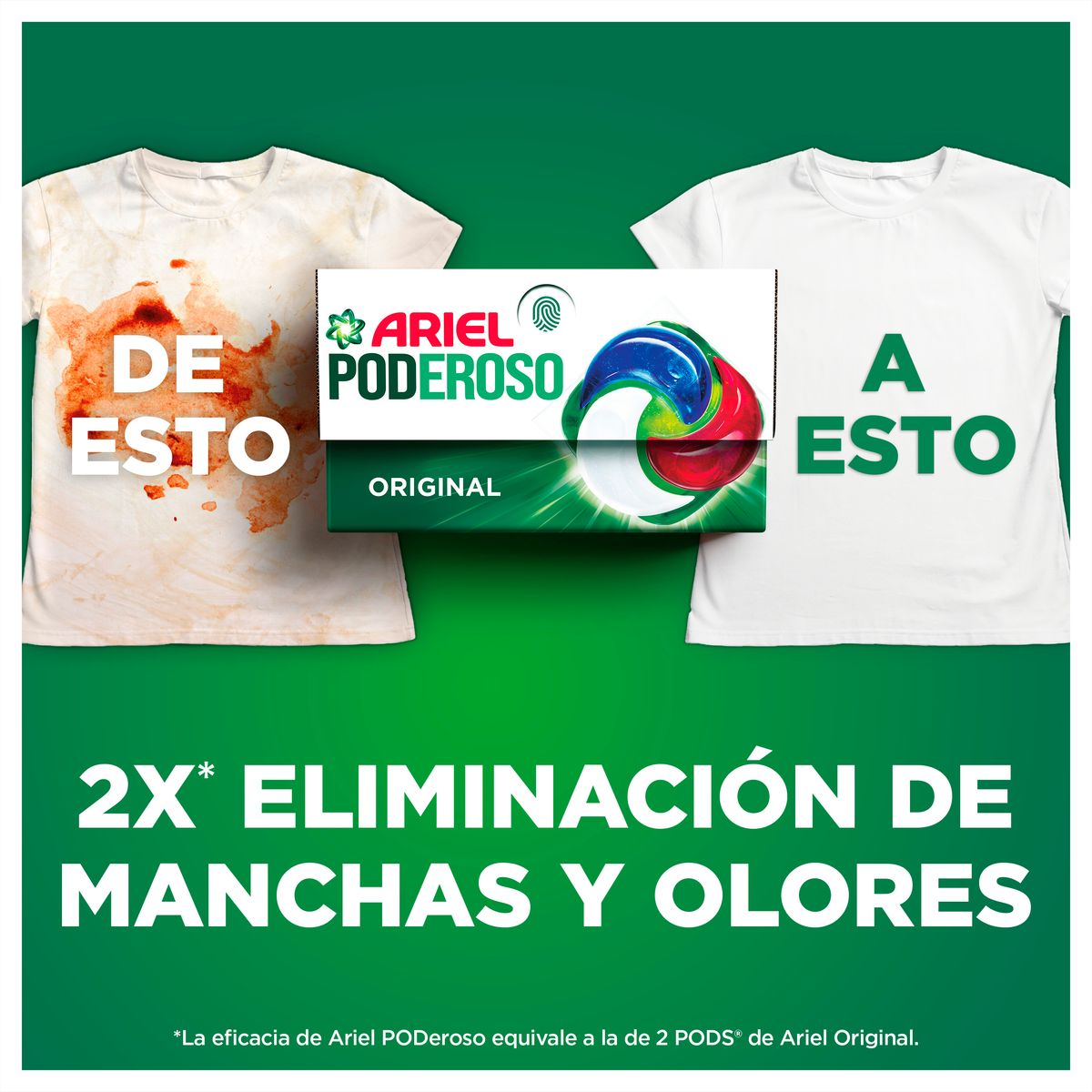 Detergente cápsulas pods Ariel 14l lavados poderoso