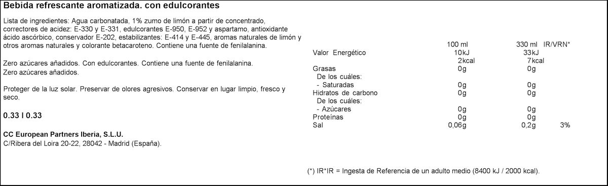 Refresco limón Fanta lata 33cl zero azúcares