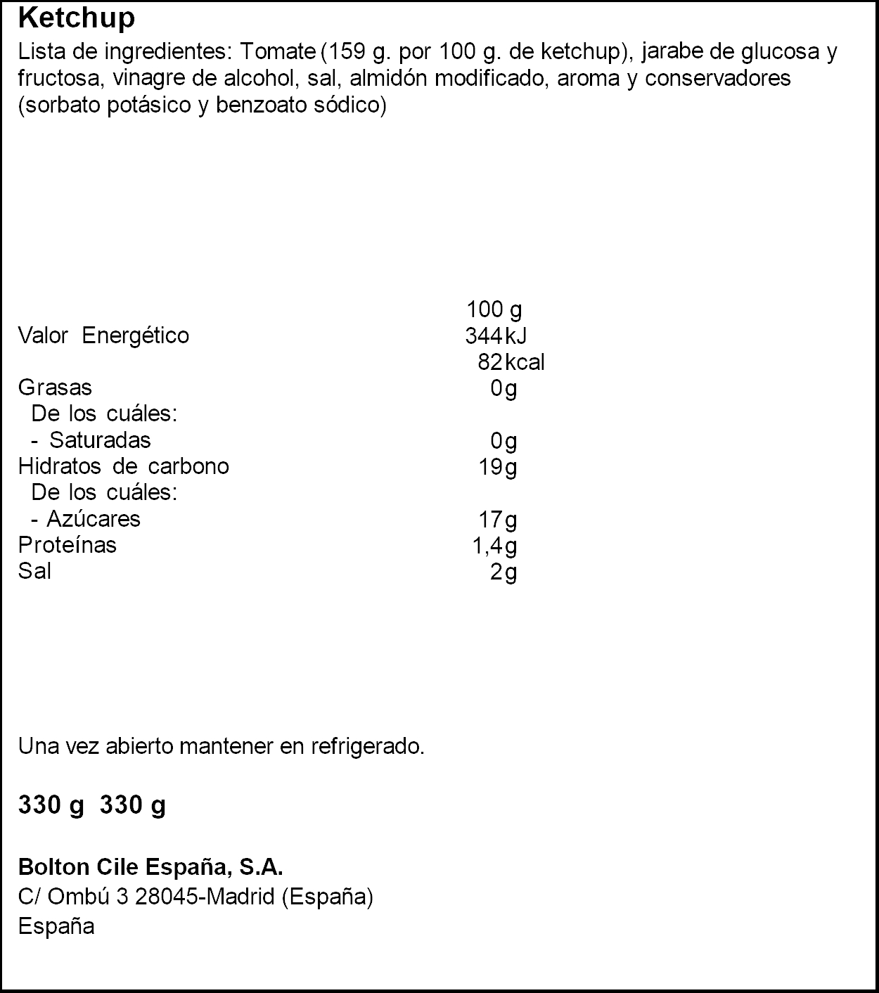 Ketchup original Prima 330g