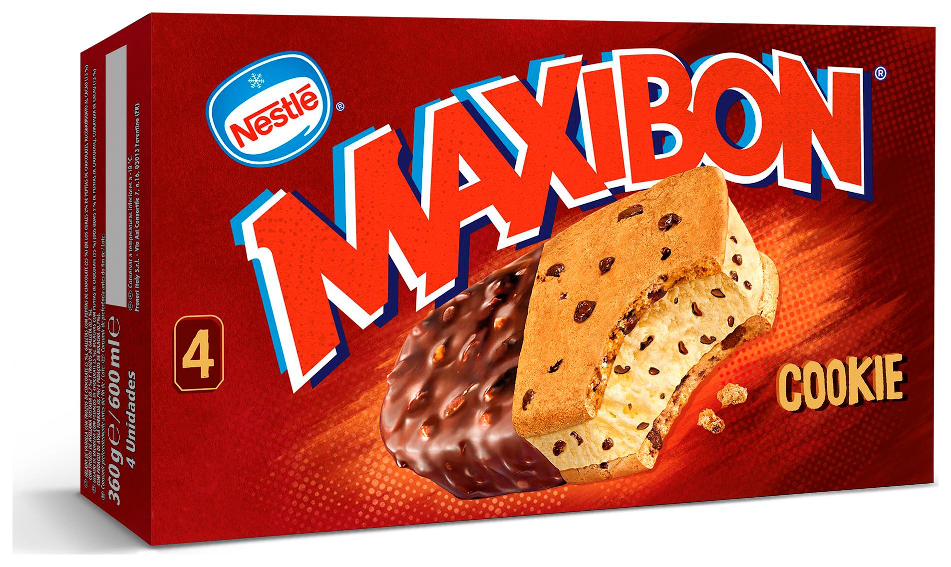 Helado Maxibon Nestlé Cookies 4 uds