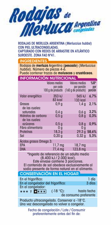 Rodajas merluza Alipende 480g