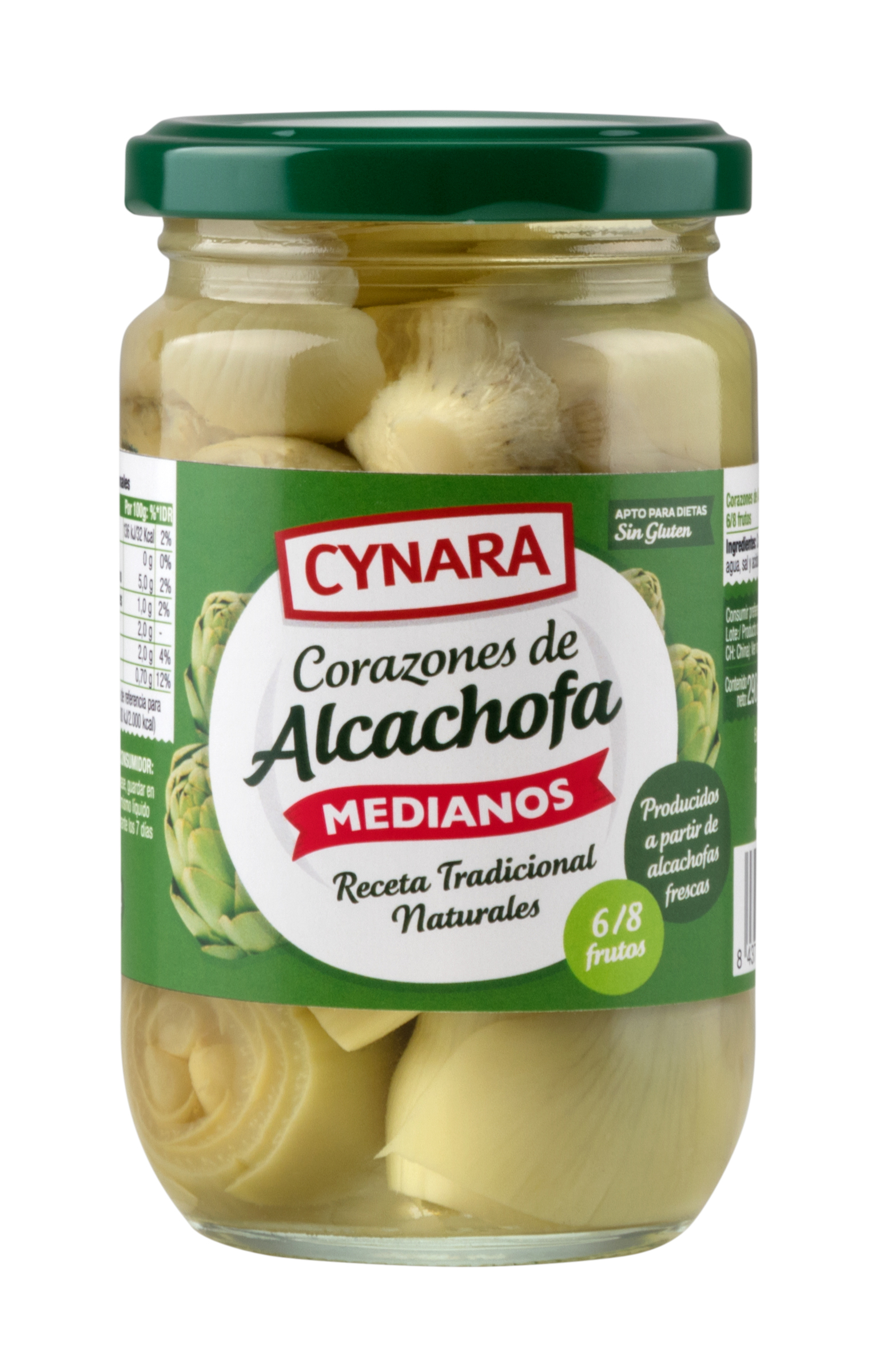 Corazones de alcachofa al natural CYNARA 6/8 290g