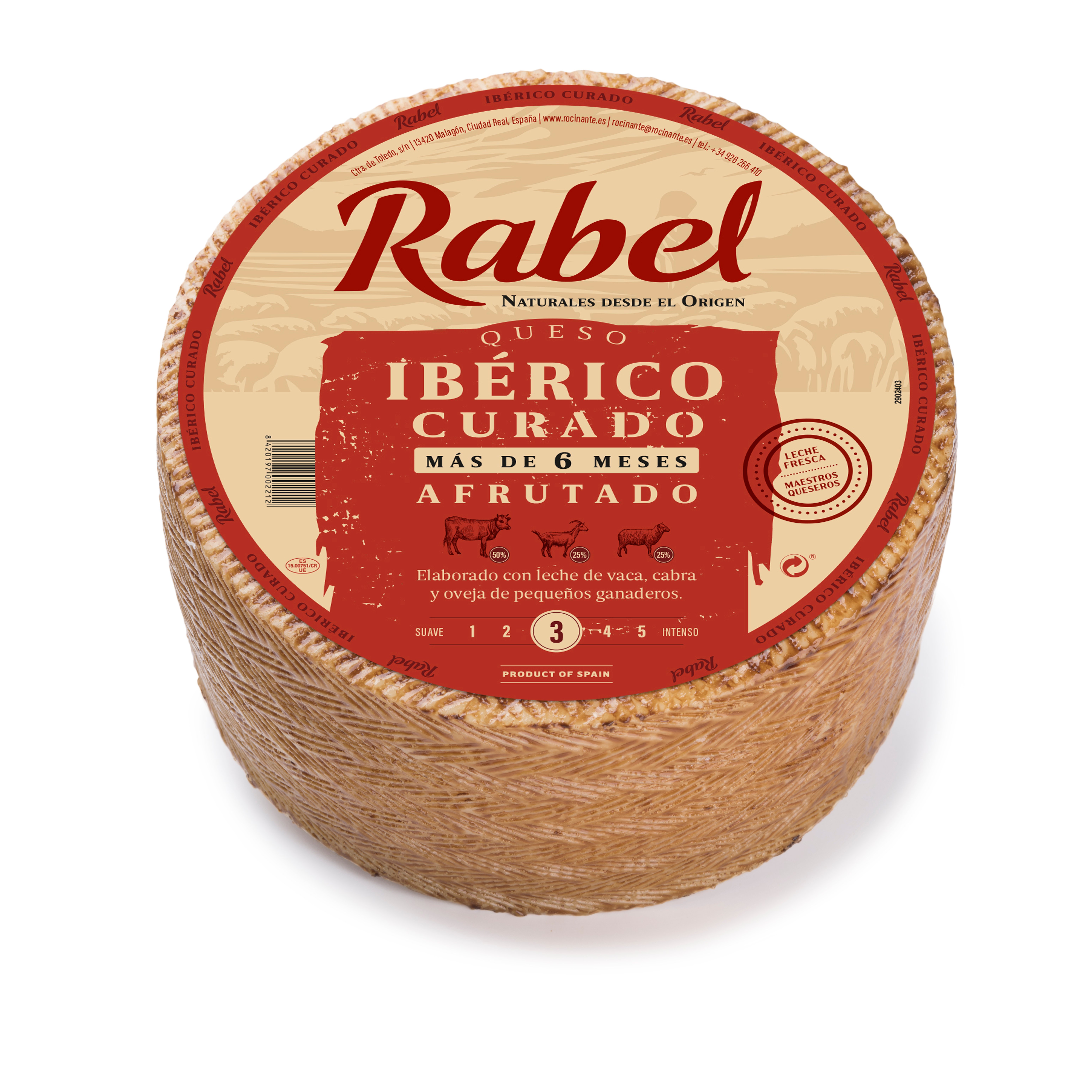 Queso mezcla ibérico curado afrutado Rabel 3k