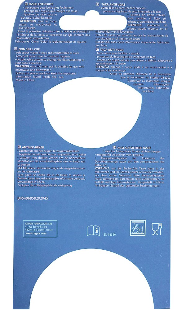 Biberón taza de 150ml para mayores de 6 meses Tigex