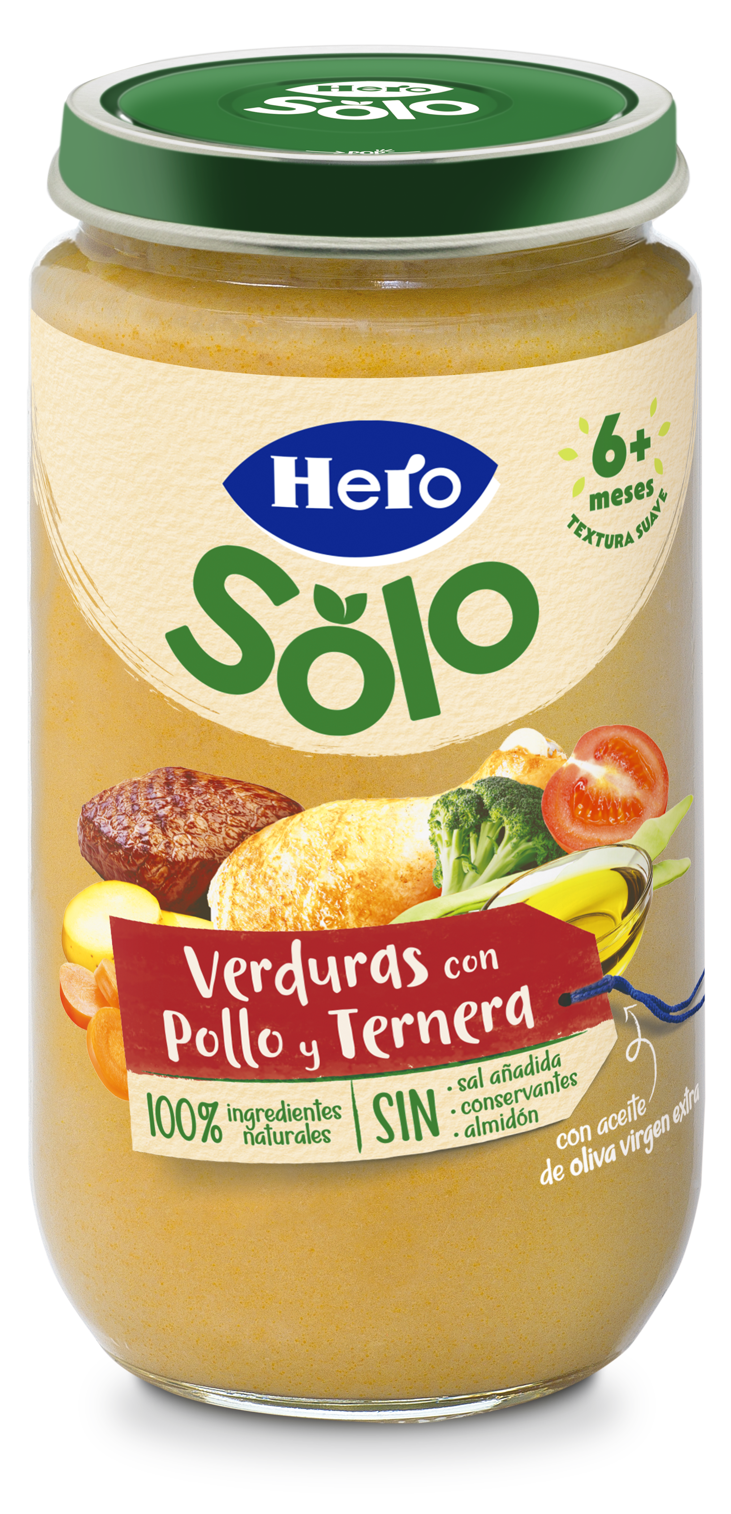 Tarro Hero Solo verdura pollo ternera desde 6meses 235g