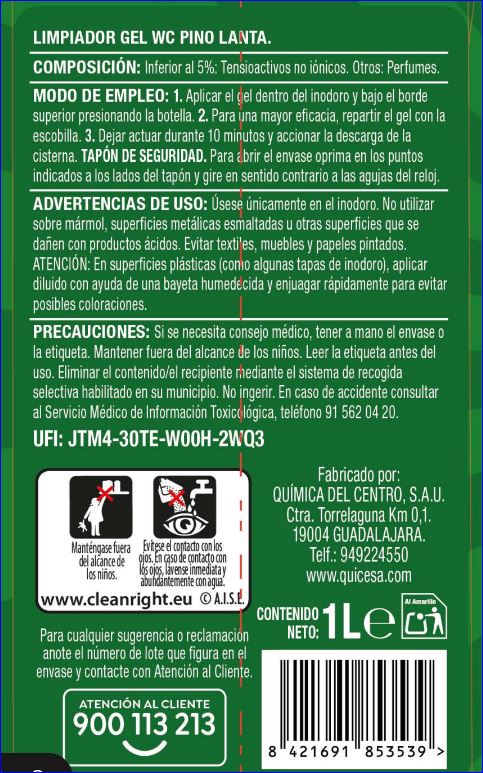 Gel wc Lanta 1L pino 3 en 1