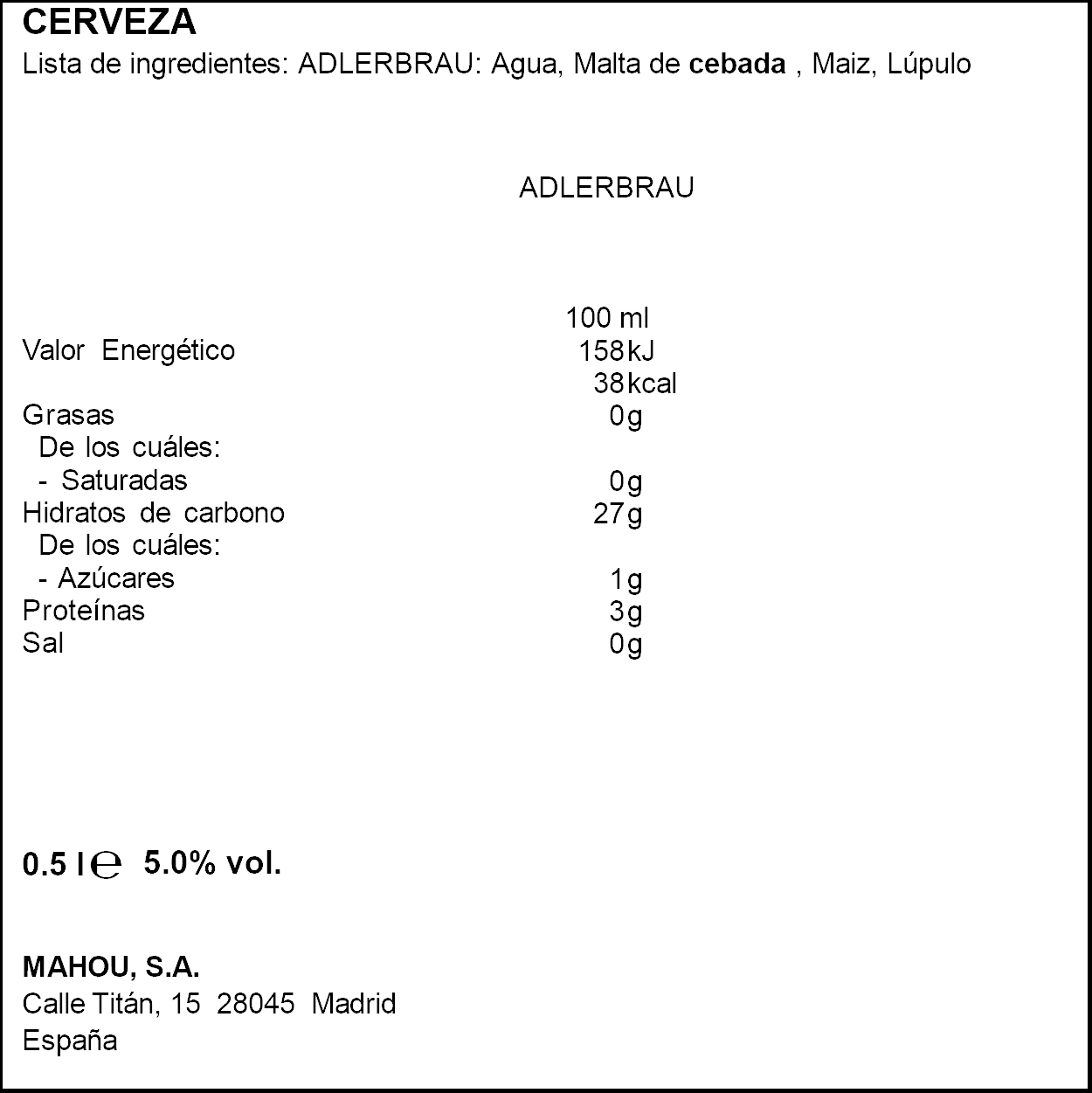 Cerveza rubia Adlerbrau lata 50cl