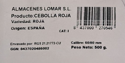 Cebolla roja malla 500g