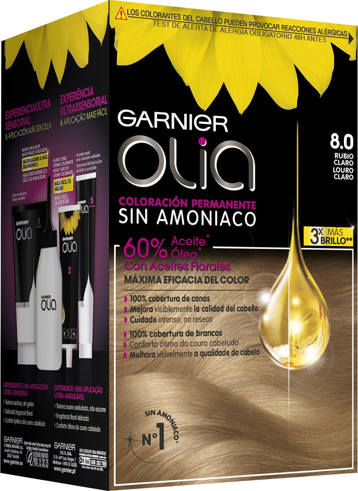 Tinte de cabello sin amoníaco Garnier Olia nº 8 rubio claro
