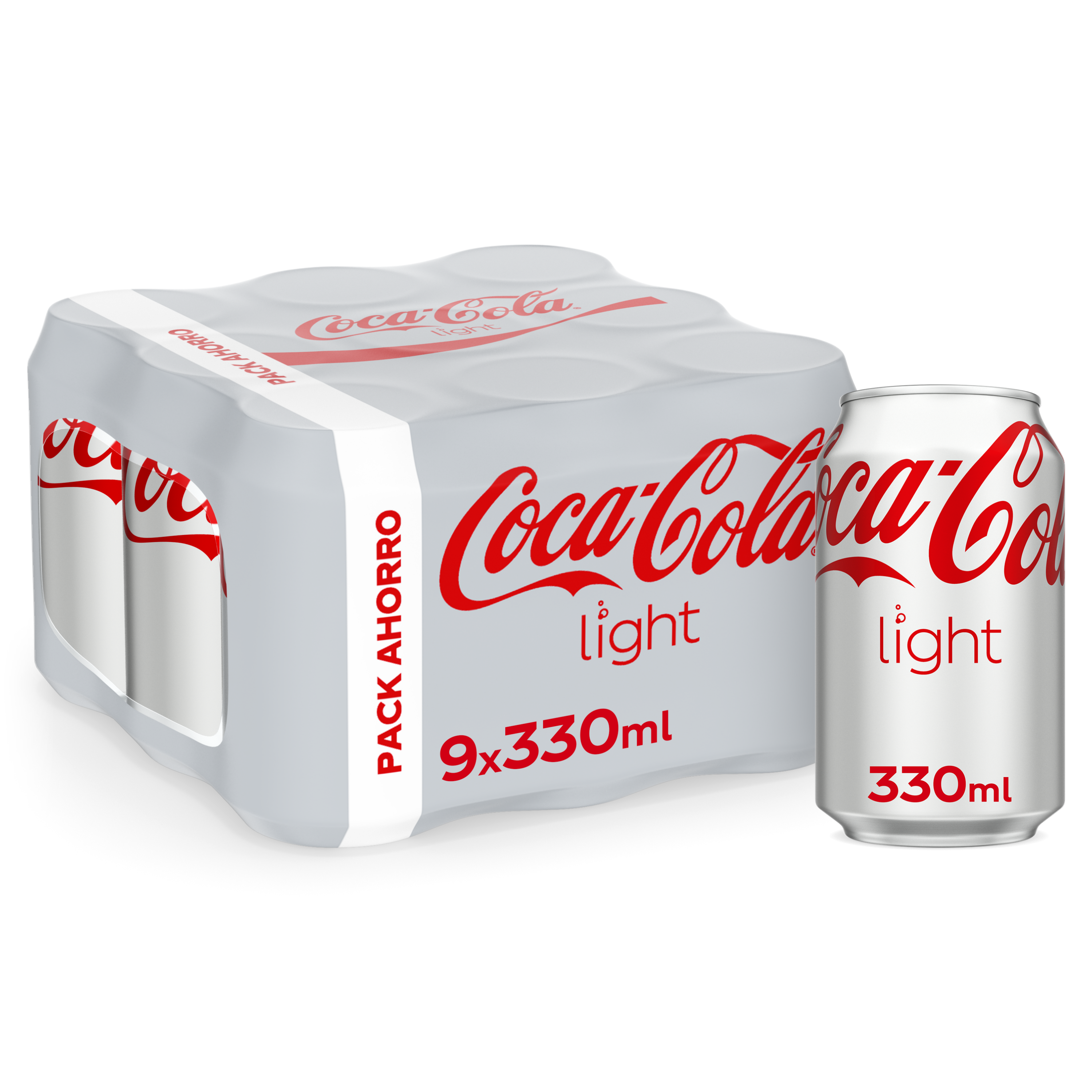 Refresco cola light Coca-Cola lata 33cl pack 9