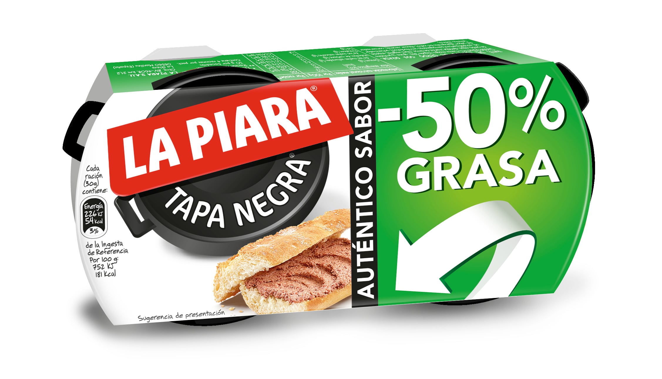 Paté tapa negra La Piara pack 2