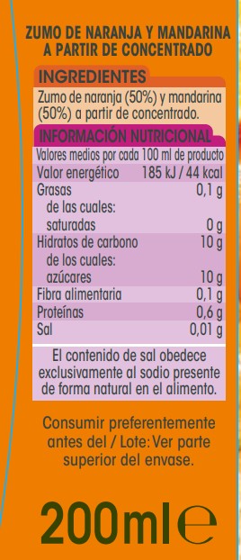 Zumo Concentrado Alipende P6 Naranja-Mandarina