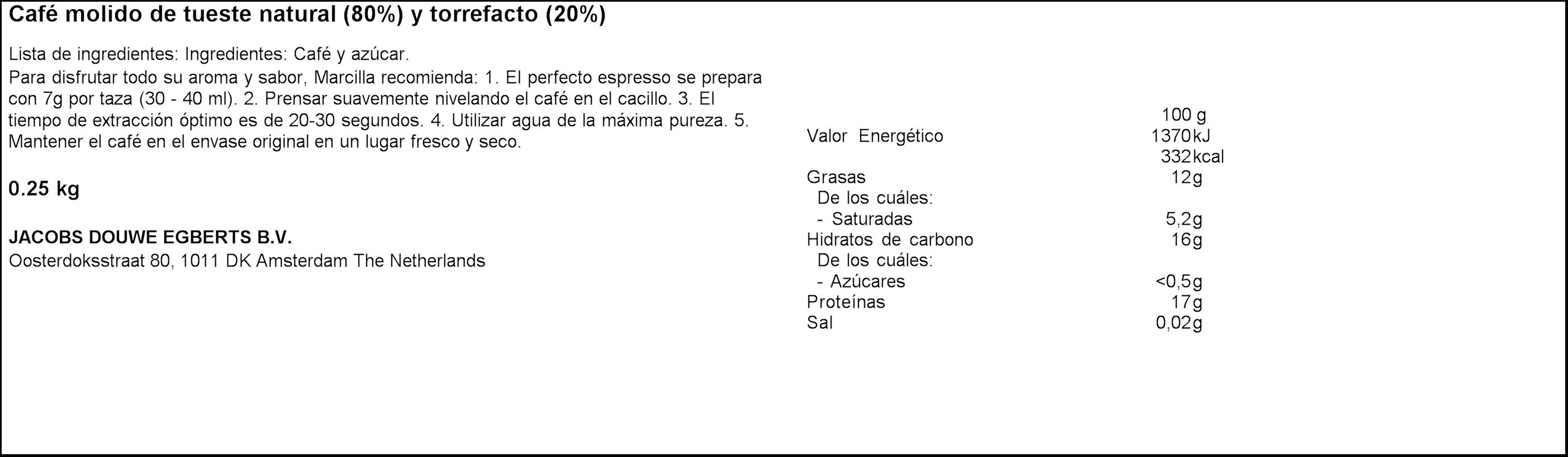 Café molido Marcilla 250g cr&egrave;me express mezcla