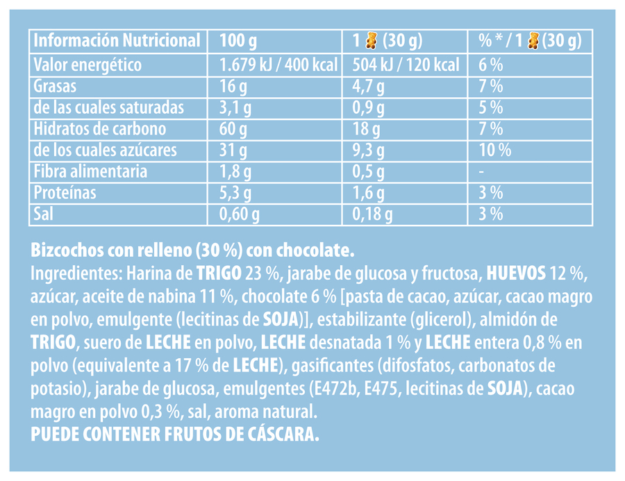 Bizcocho Lulu Fontaneda relleno de chocolate 5 uds