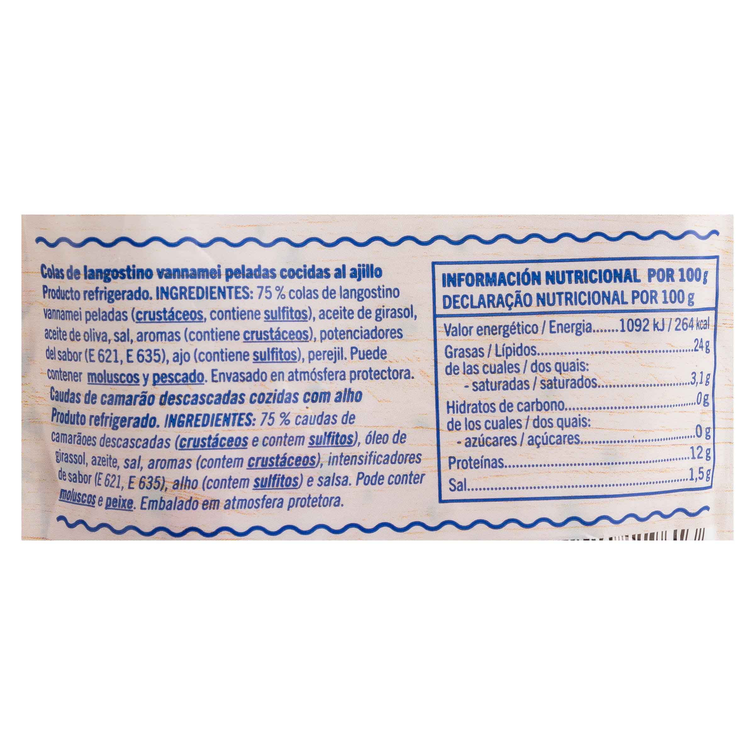 Colas de langostino al ajillo Aguinamar 105g