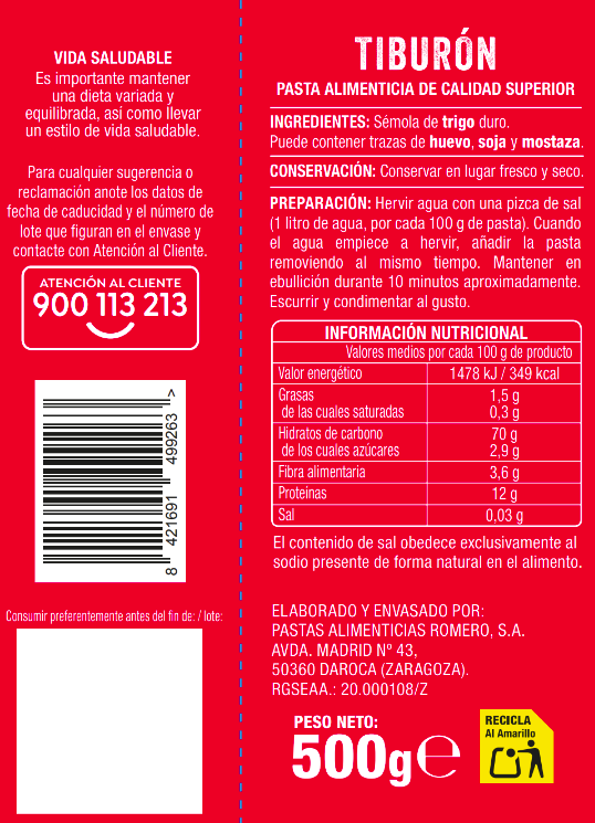 Tiburón Alipende 500g
