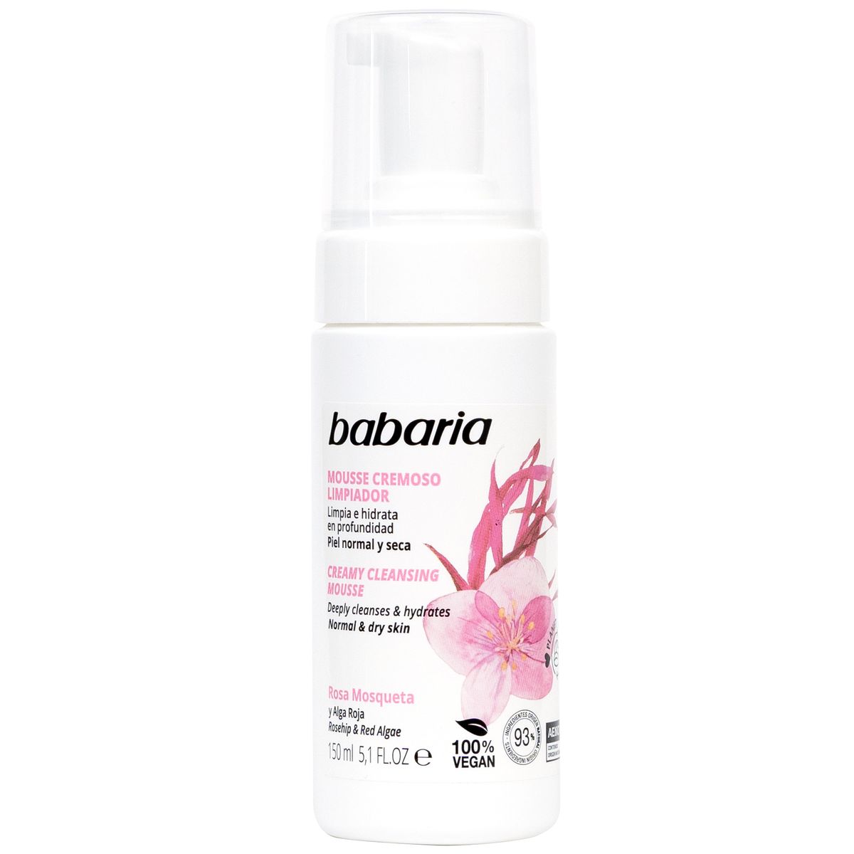 Mousse crema limpiadora Babaria 150ml Rosa mosqueta