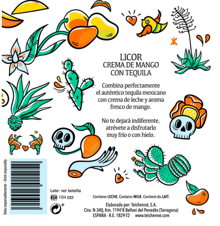 Licor crema Mango con tequila Kilda 700ml