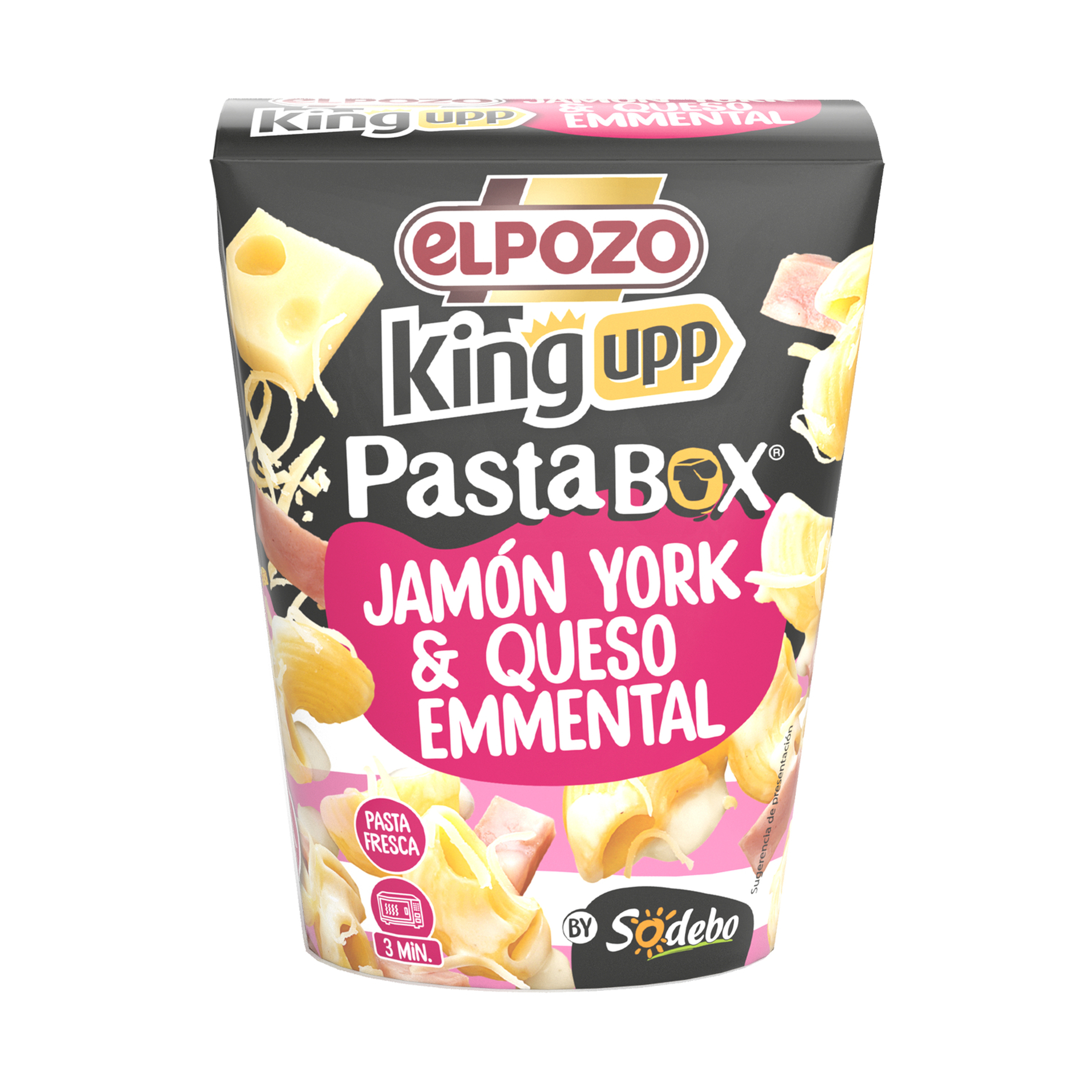 Pasta box jamón york y queso emmental ElPozo king upp 280g