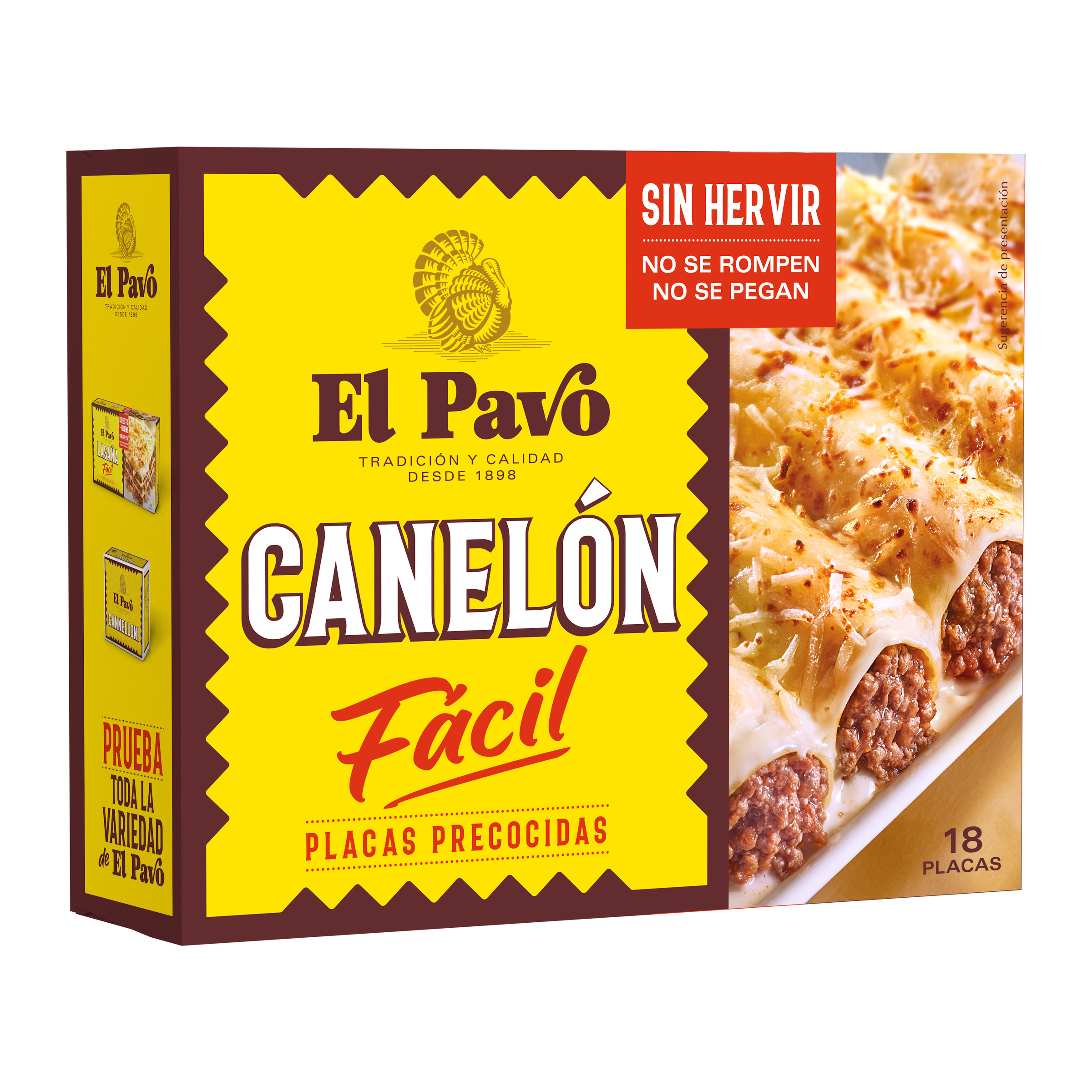 Placa para canelones precocidas El Pavo 18 unidades