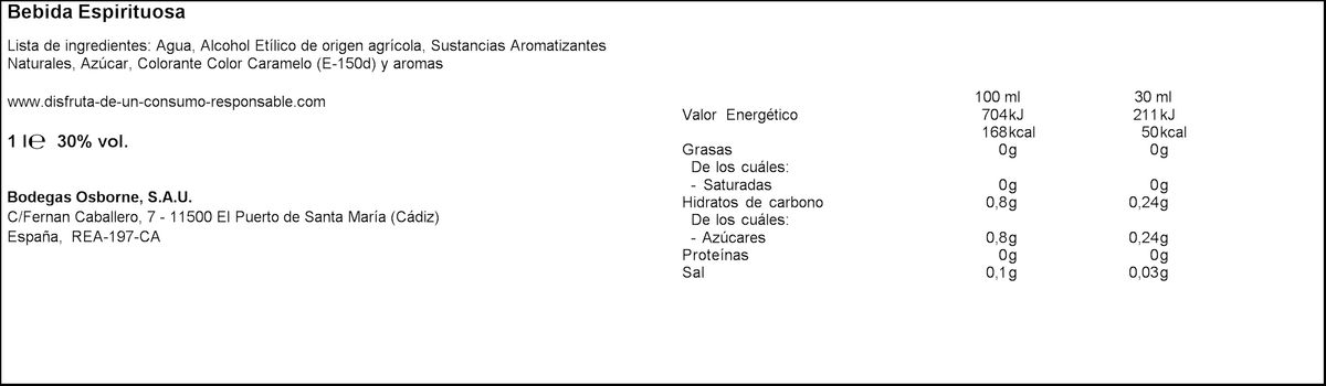Bebida espirituosa Veterano 1l
