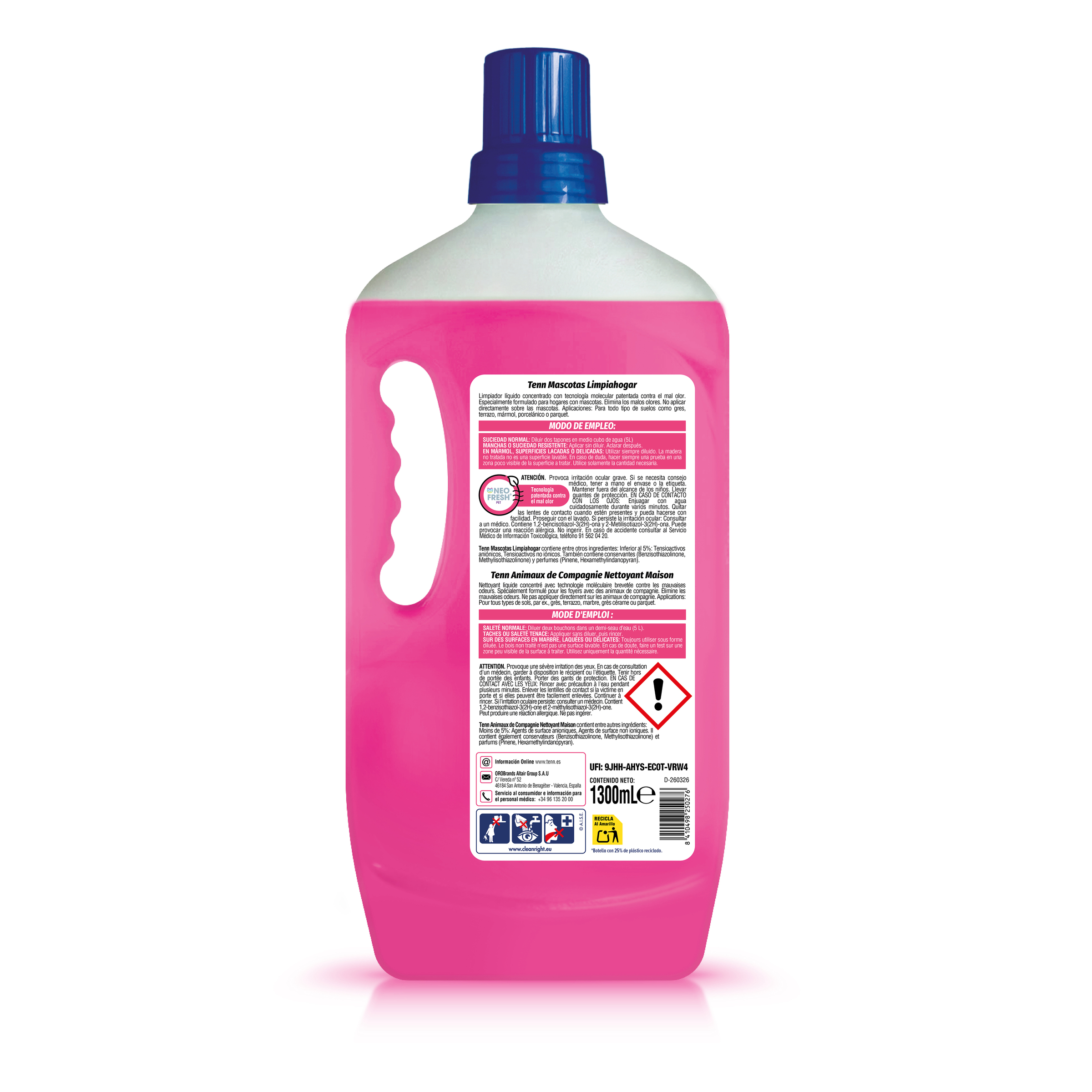 Limpiahogar mascotas Tenn 1,3l