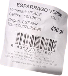 Espárrago verde manojo 400g