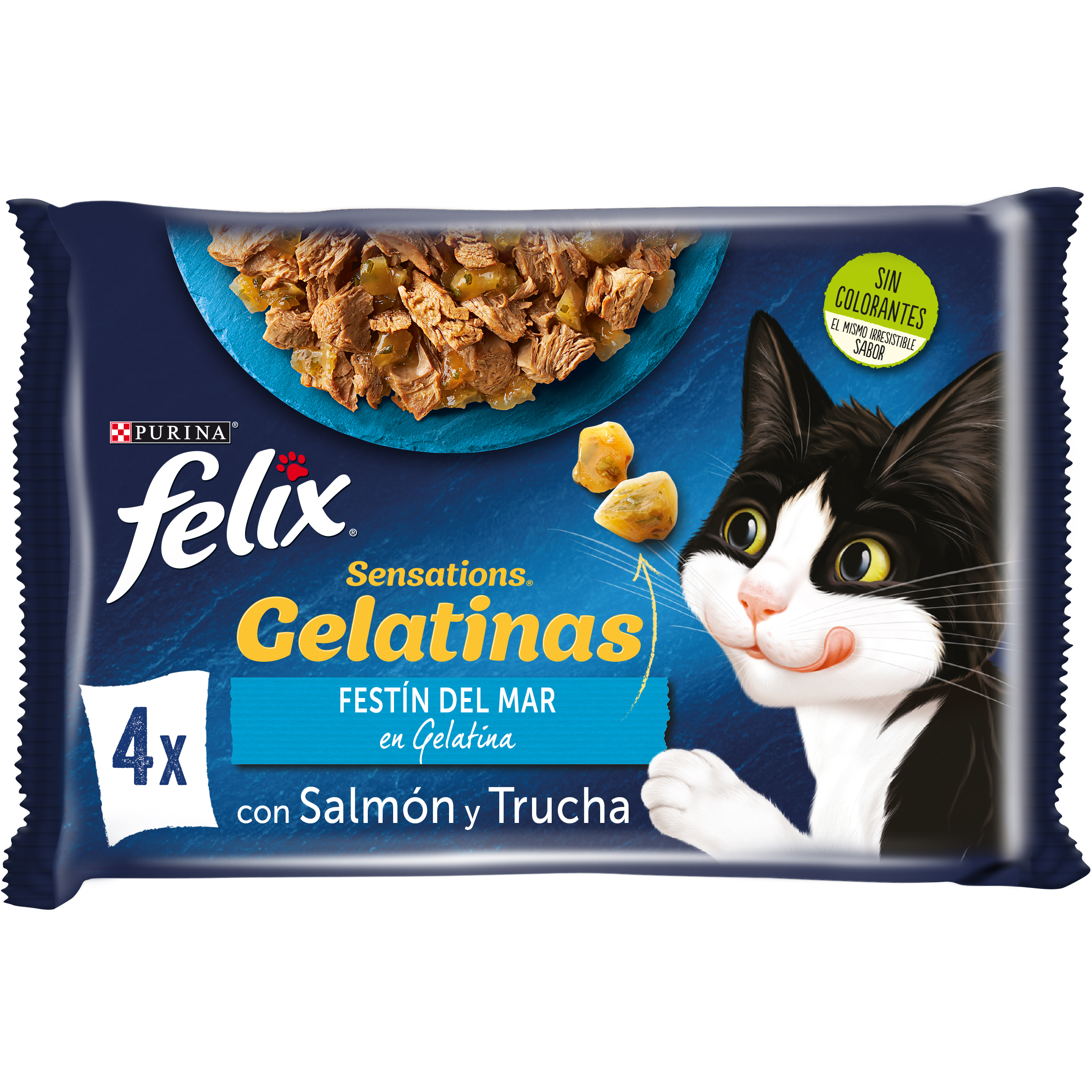 Comida húmeda gato Félix Sensation pescados pack 4