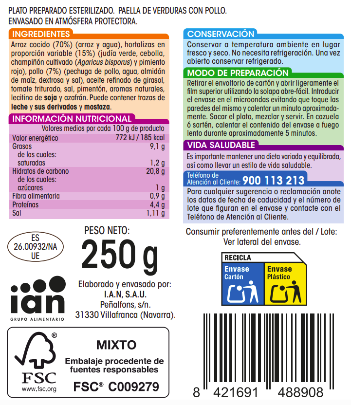 Paella valenciana Alipende 250g
