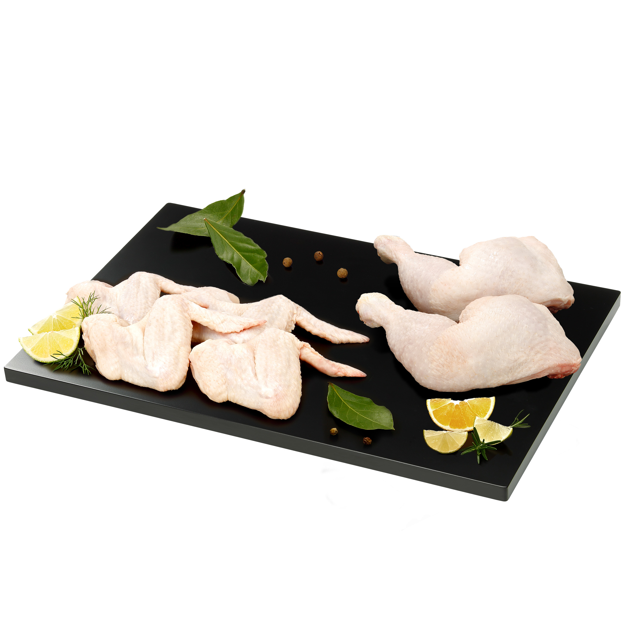 2 kg de traseros + 1 kg de alas de pollo