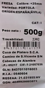 Fresón bandeja 500g