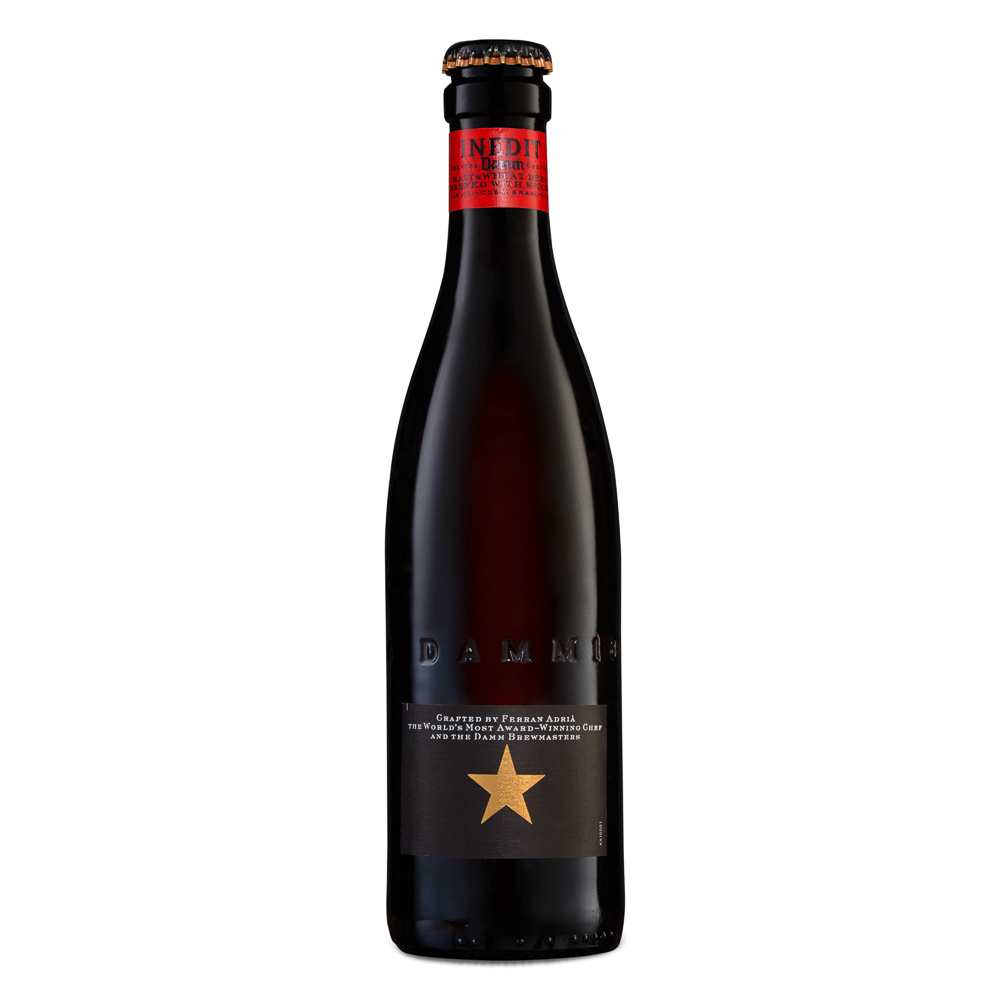Cerveza rubia Inedit Damm botella 33cl