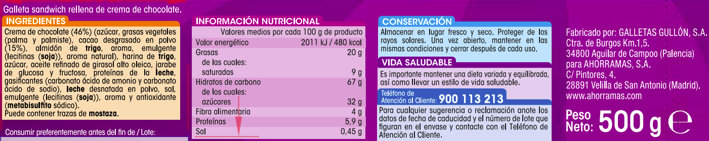 Galletas de chocolate Alipende 500g