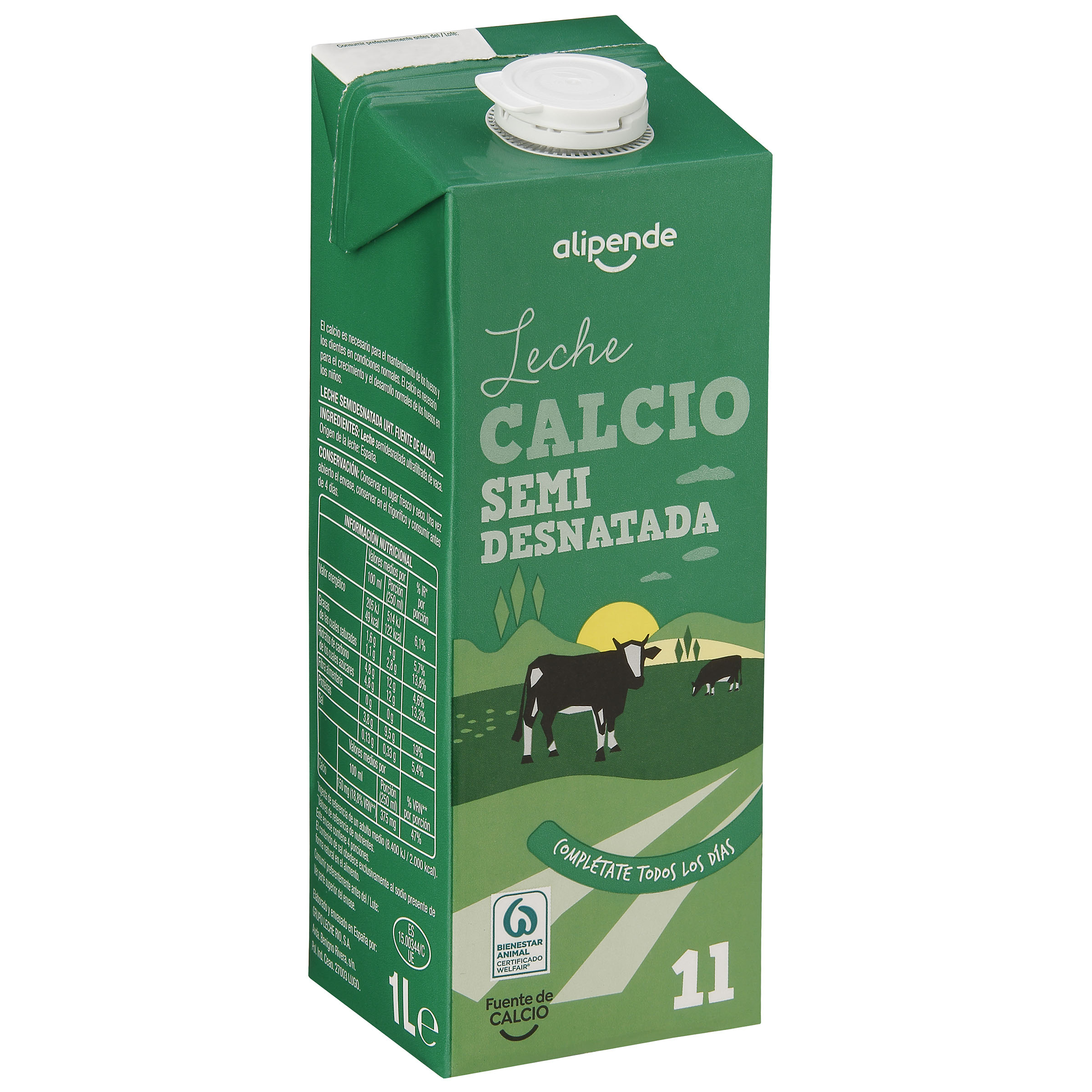 Leche Alipende calcio 1l semidesnatada