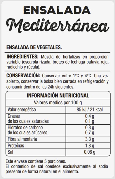 Ensalada mediterránea Alipende 250g