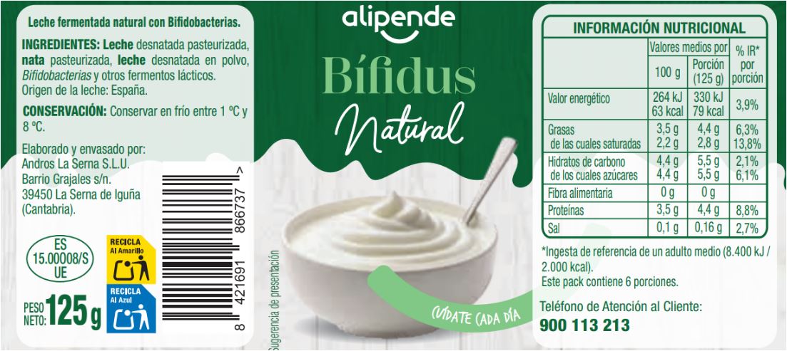 Bífidus Alipende pack 6 natural