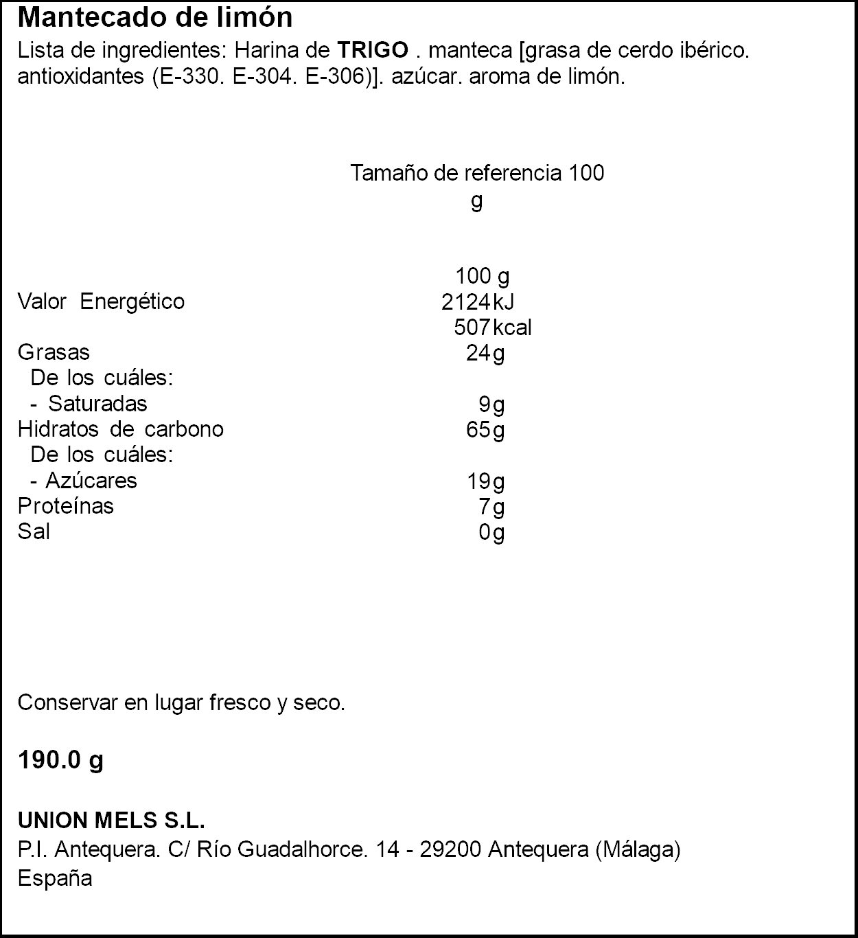 Mantecado de limón Flor de Antequera 190g