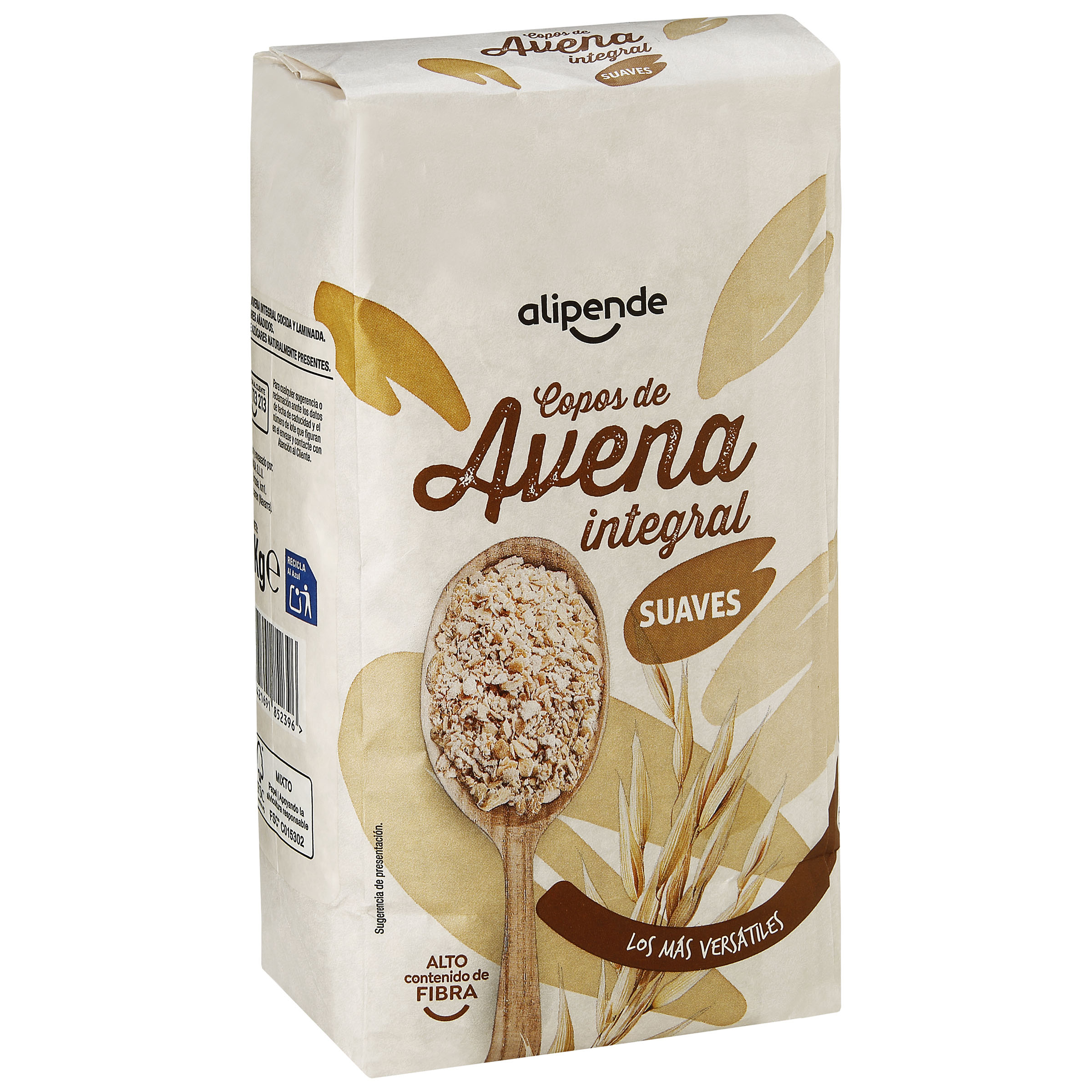 Cereal copos de avena suave Alipende 1kg